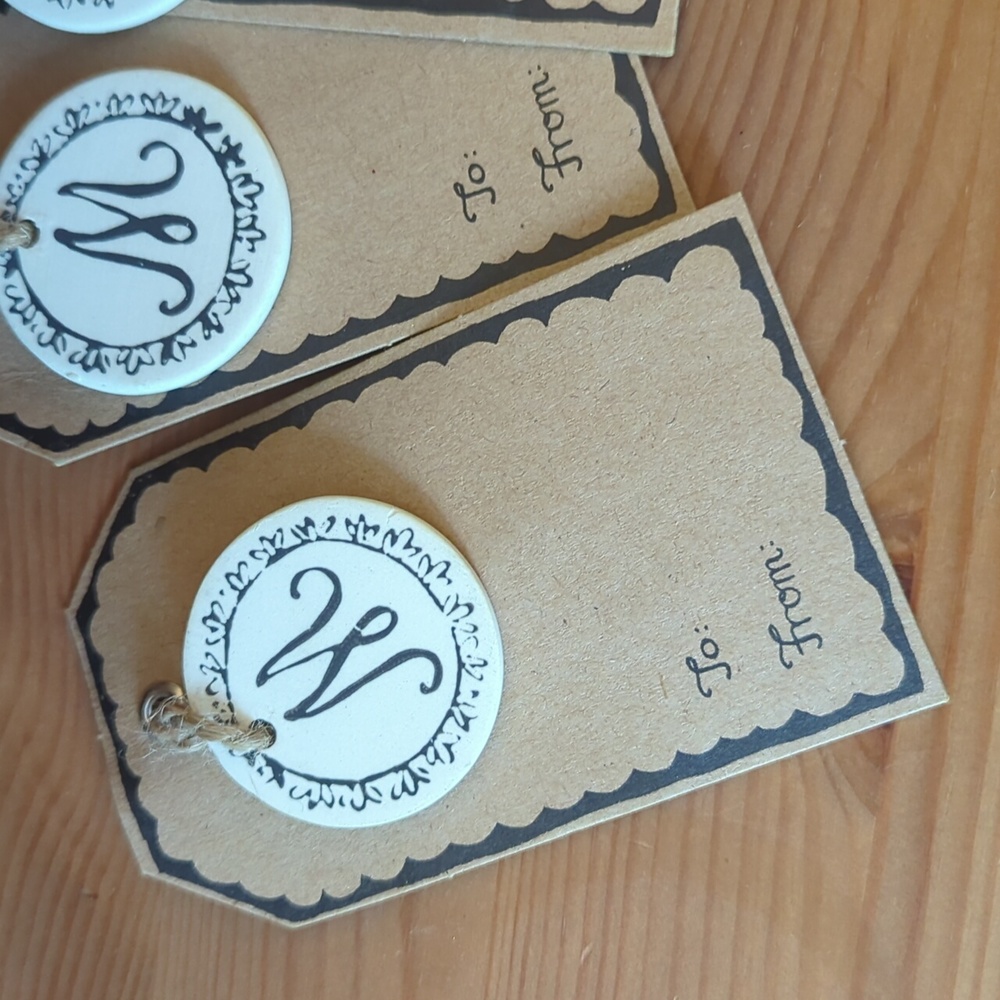 MONOGRAM "M" Ceramic Tags by Molly Hatch - SET OF 5